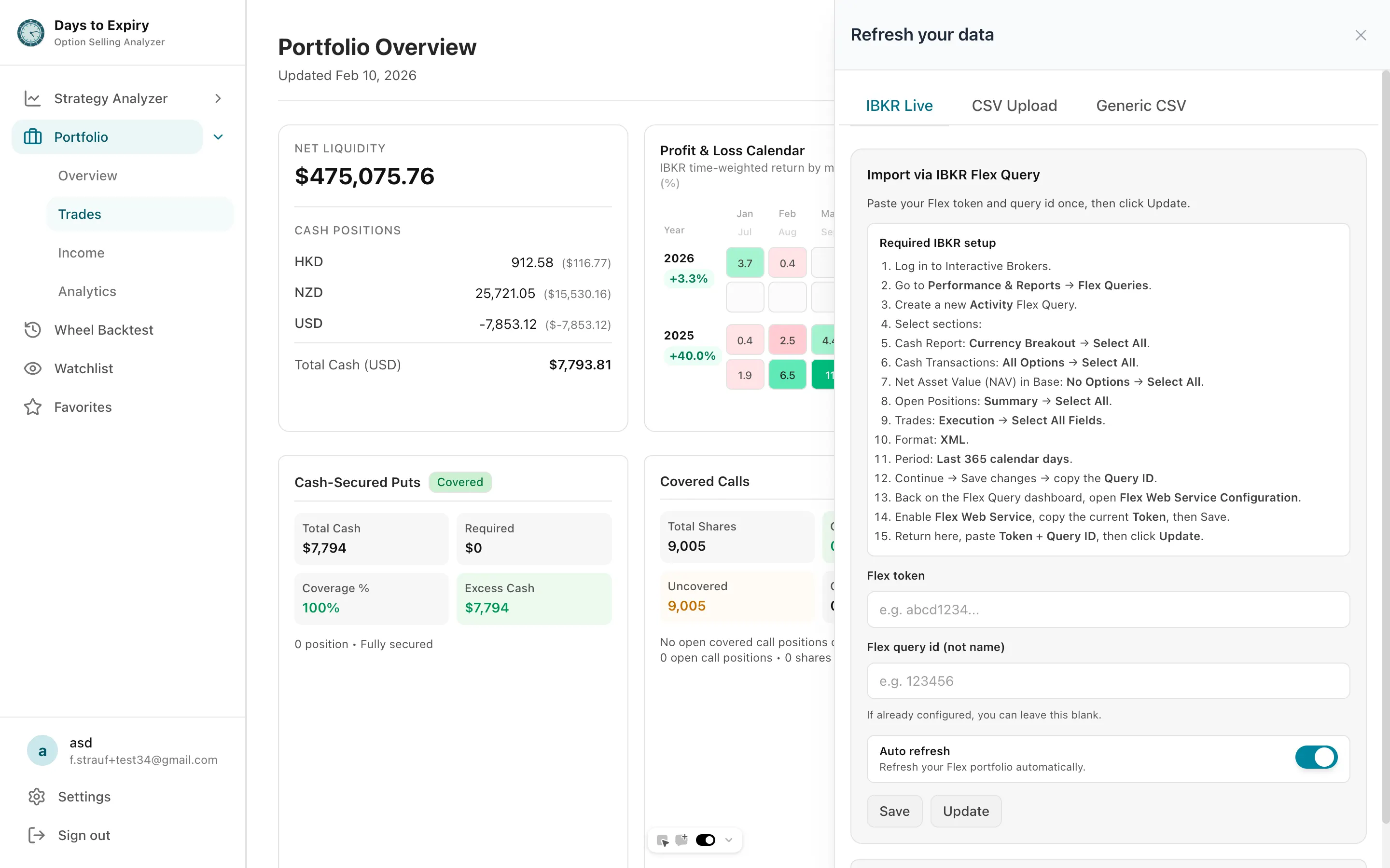 IBKR auto-sync portfolio dashboard screenshot