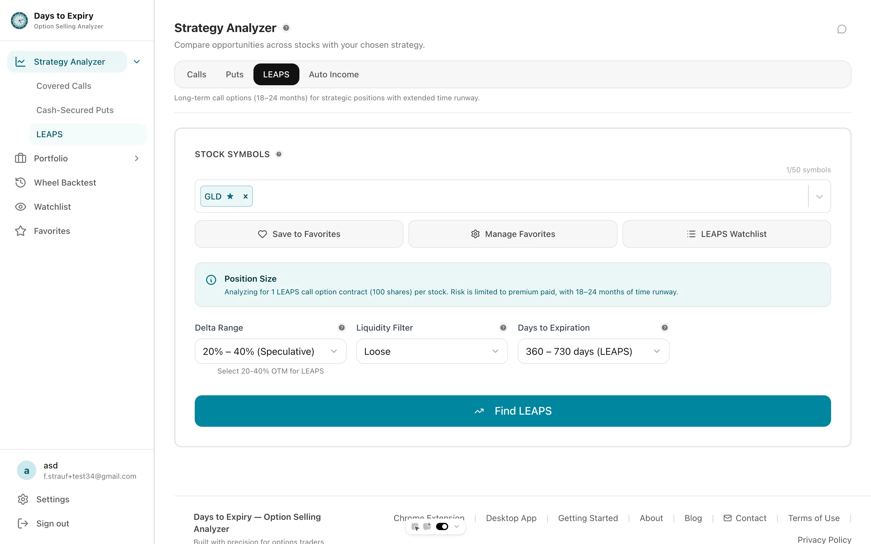 LEAP finder liquidity analysis and IV screening tool for capital-efficient option trading